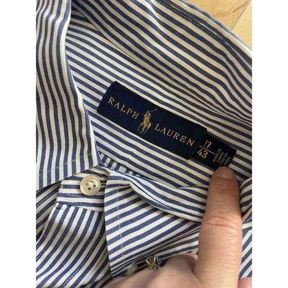 Polo Ralph Lauren L/S Custom Fit Button Front Striped Shirt Men's 17/43 - Picture 6 of 6